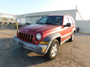 Red 2006 Jeep Liberty at Ohio Valley Goodwill Auto Auction