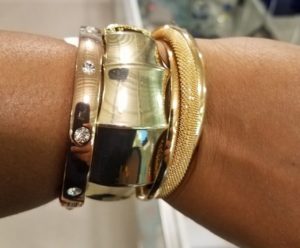 Gold bangle bracelets from Goodwill