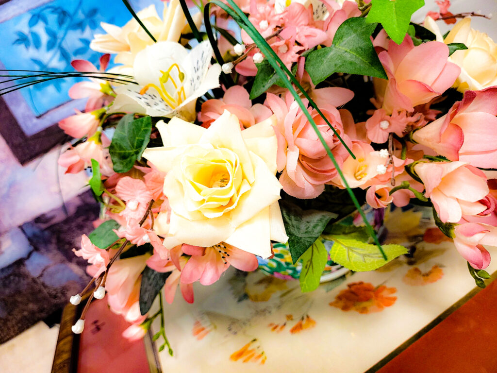 Flower centerpiece from Goodwill