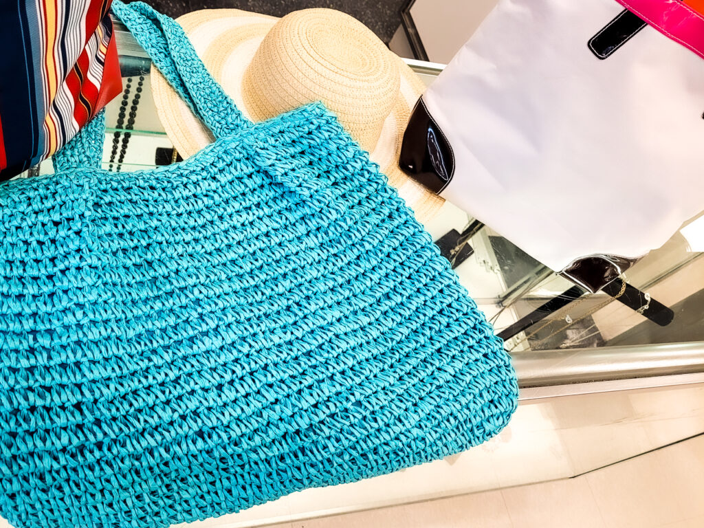 Blue tote bag from Goodwill