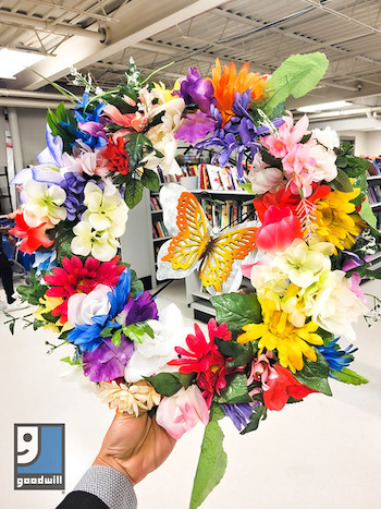 Colorful wreath from Goodwill