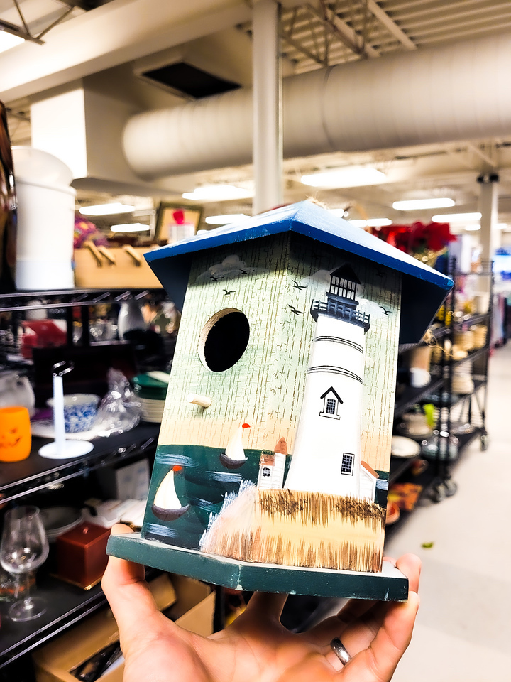 Birdhouse from Goodwill lighthouse themed
