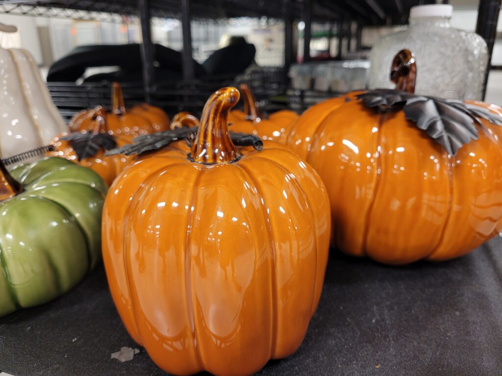 Ceramic pumpkins from Goodwill