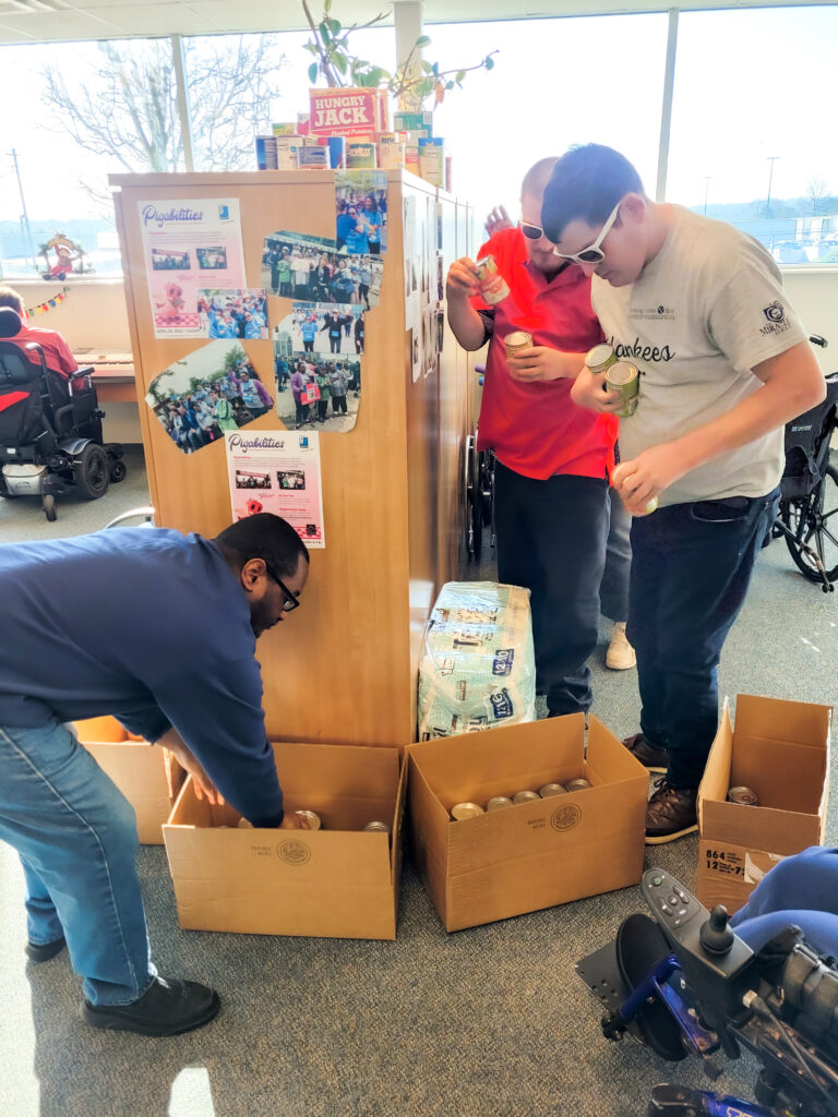 CARE team loading boxes