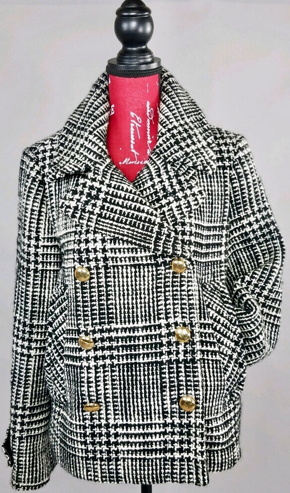 patterned plaid coat from goodwill