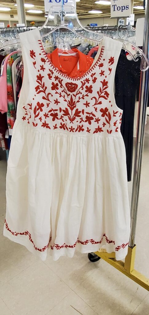 White and red blouse from Goodwill