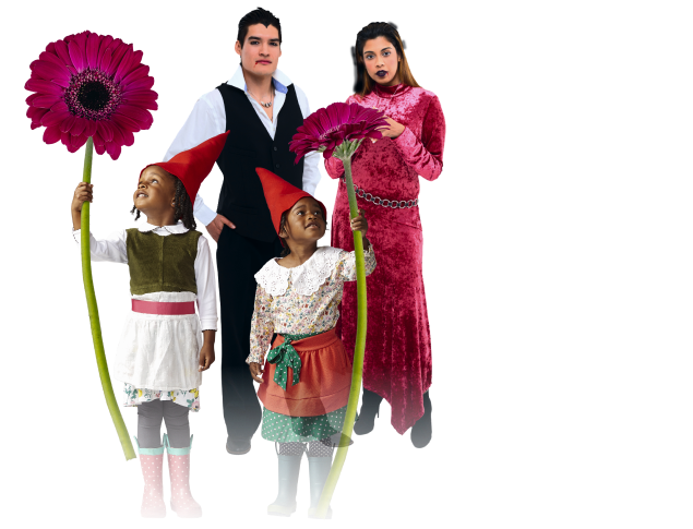 Family in Halloween costumes