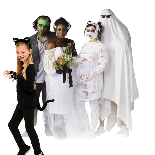 People in Halloween costumes