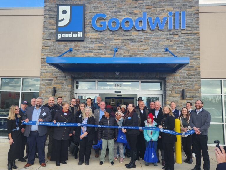 Ribbon cutting ceremony at new Goodwill store.