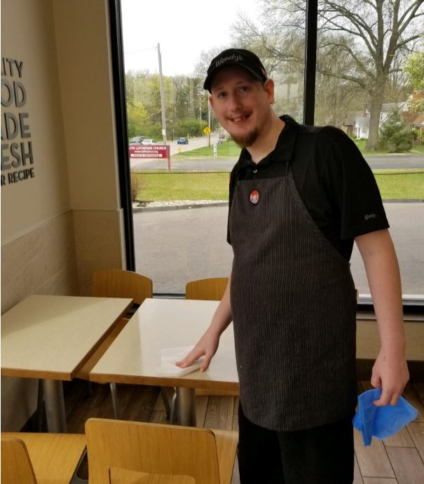 Alex Sherman working at Wendy's