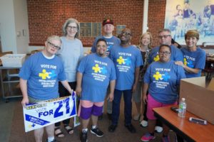 Group of Goodwill Volunteers in Vote for Issue 21 t shirts