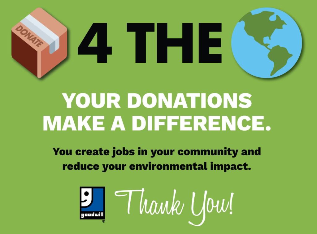 Donate for the Earth goodwill graphic
