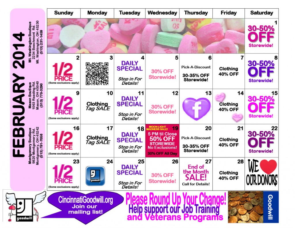 Sales Calendars test page Goodwill Cincinnati