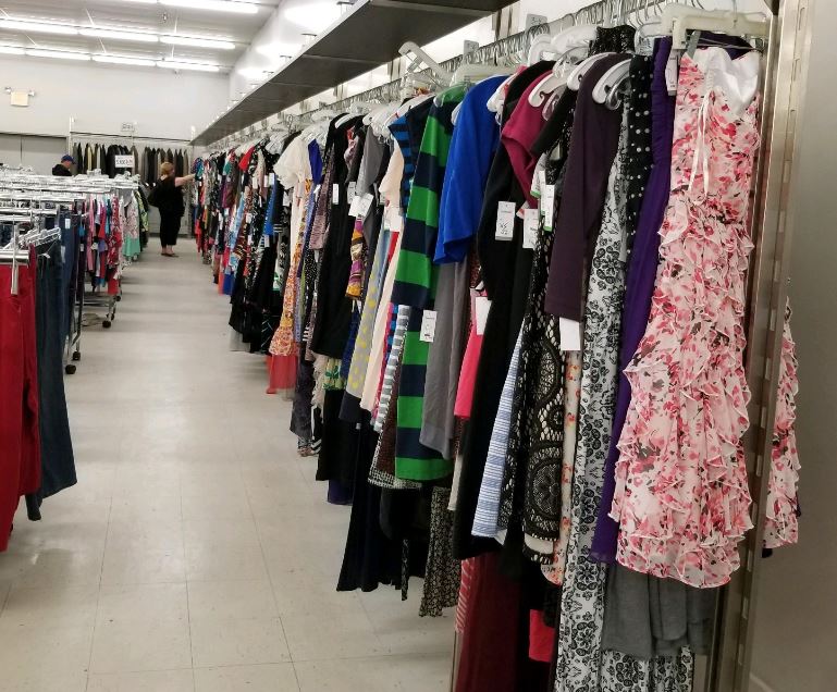 clothing rack at Goodwill store in Florence