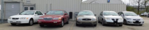 Line-up of 5 cars at Goodwill Auto Auction