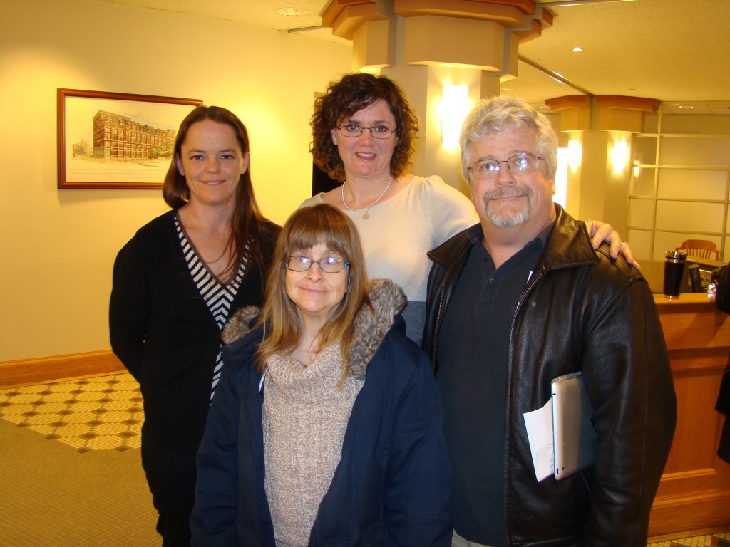 Ann Mackzum, Leslie McCurley, rear, Melinda Gabelman and Michael Flannery, front