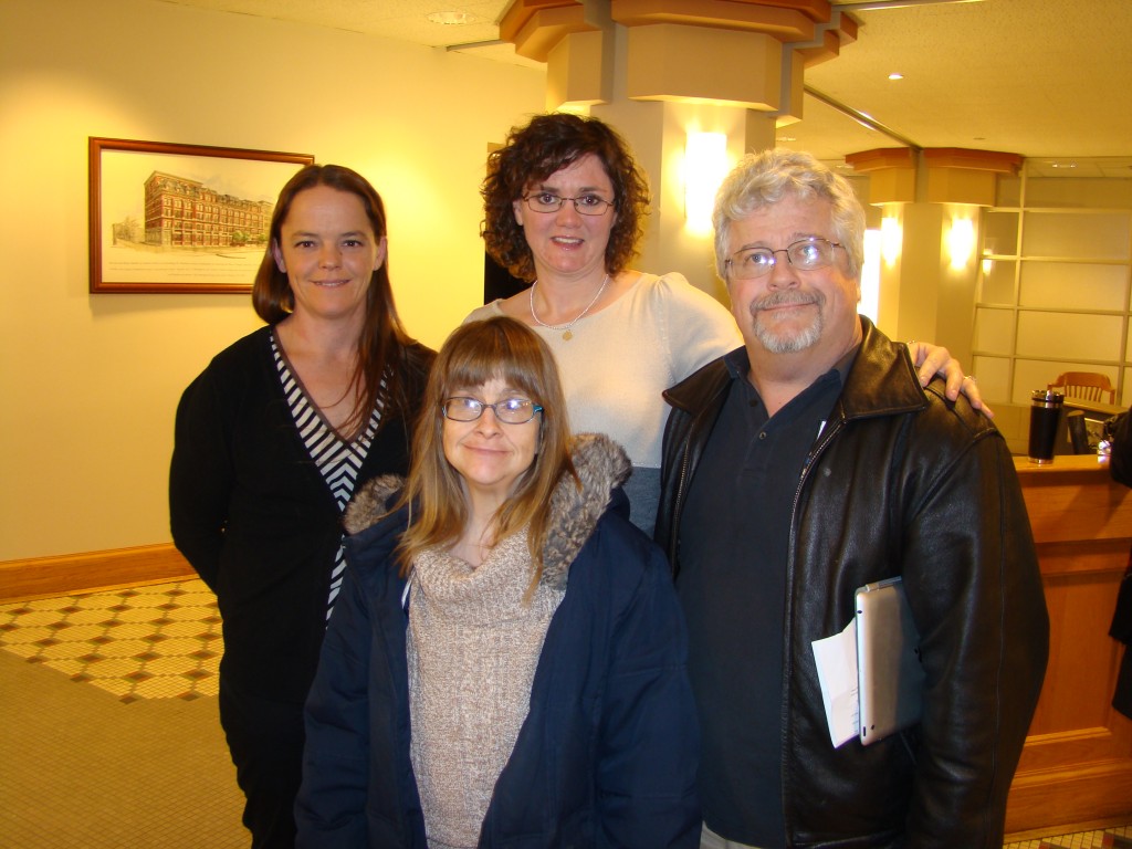 Ann Mackzum, Leslie McCurley, rear, Melinda Gabelman and Michael Flannery, front