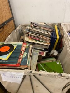 bin containing donated records