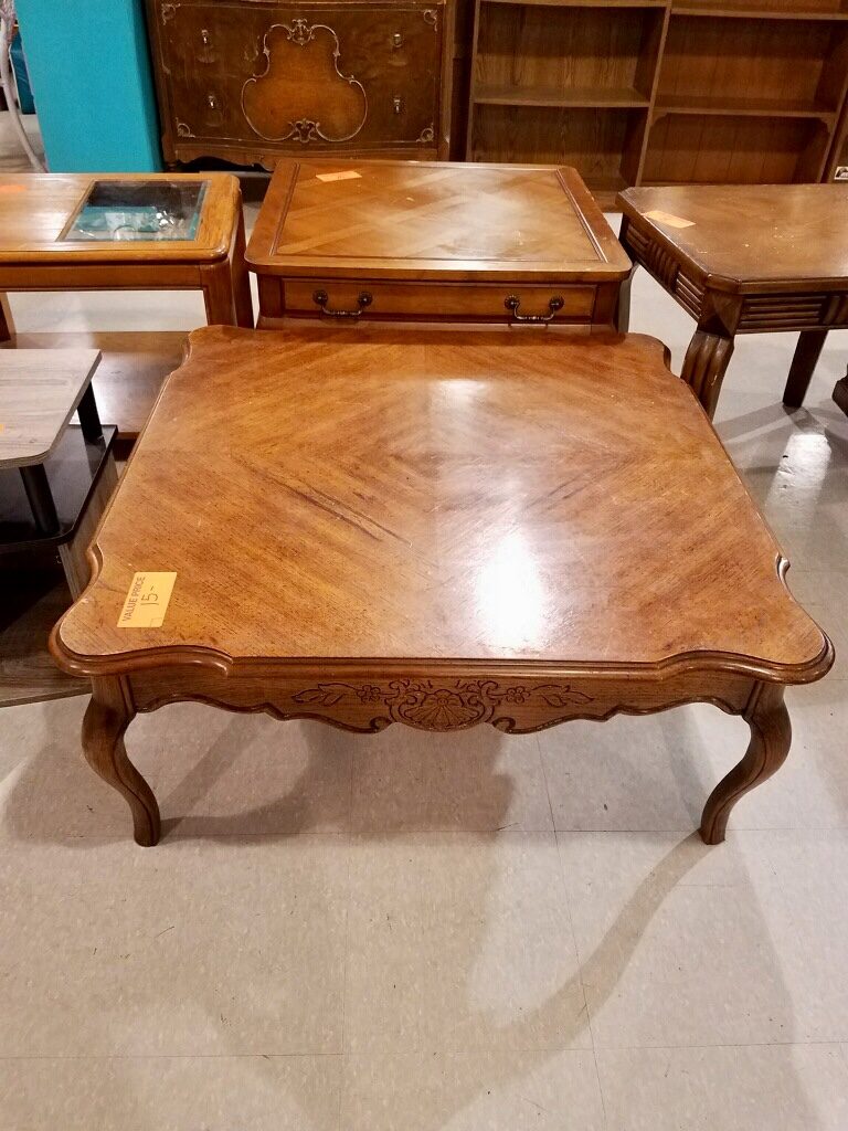 Wood coffee table from Ohio Valley Goodwill