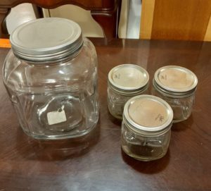 Glass jars from Goodwill