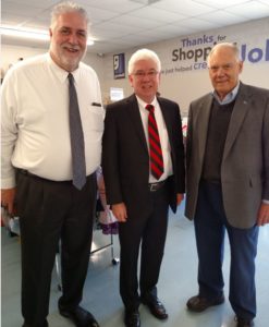 Joe Walter with Mayor Bettice and Joe Byrum, Goodwill CEO.