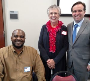 John Farley with Sue Burreson, Guild President and Mayor Cranley. 