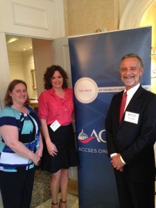 Goodwill Team Members Lisa Williamson and Leslie McCurley with Terry Farmer, ACCSES CEO.