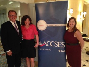 Goodwill Team Member Leslie McCurley at ACCSES with former Congressman Jon Porter and Leann Fox, Director of Government Affairs, ACCSES.
