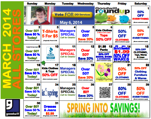 March goodwill calendar