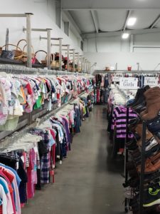 Clothing racks at Goodwill Oxford Store