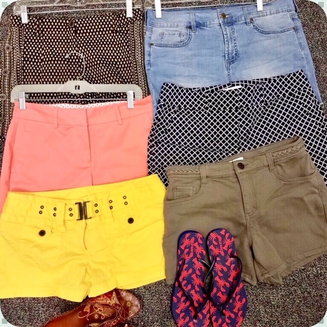 Six pairs of summer shorts in different colors from Ohio Valley Goodwill