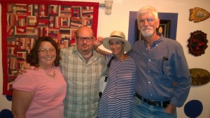Left to right: Vanessa Cornett, Donations, Keith Banner, Curator, Sharon Hannon, Marketing Director, with Dennis Burger, Art lover.