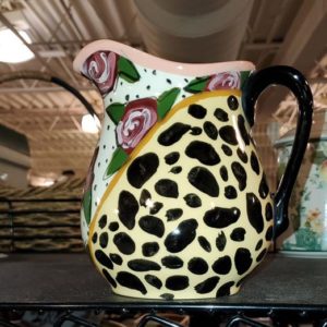 Cheetah printed vase from Goodwill