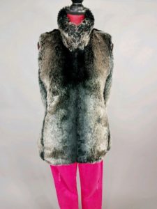 Faux fur vest with leggings from Goodwill
