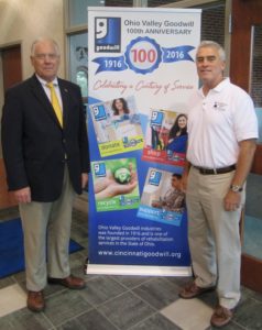 Congressman Brad Wenstrup (right) with Goodwill CEO Joe Byrum. 