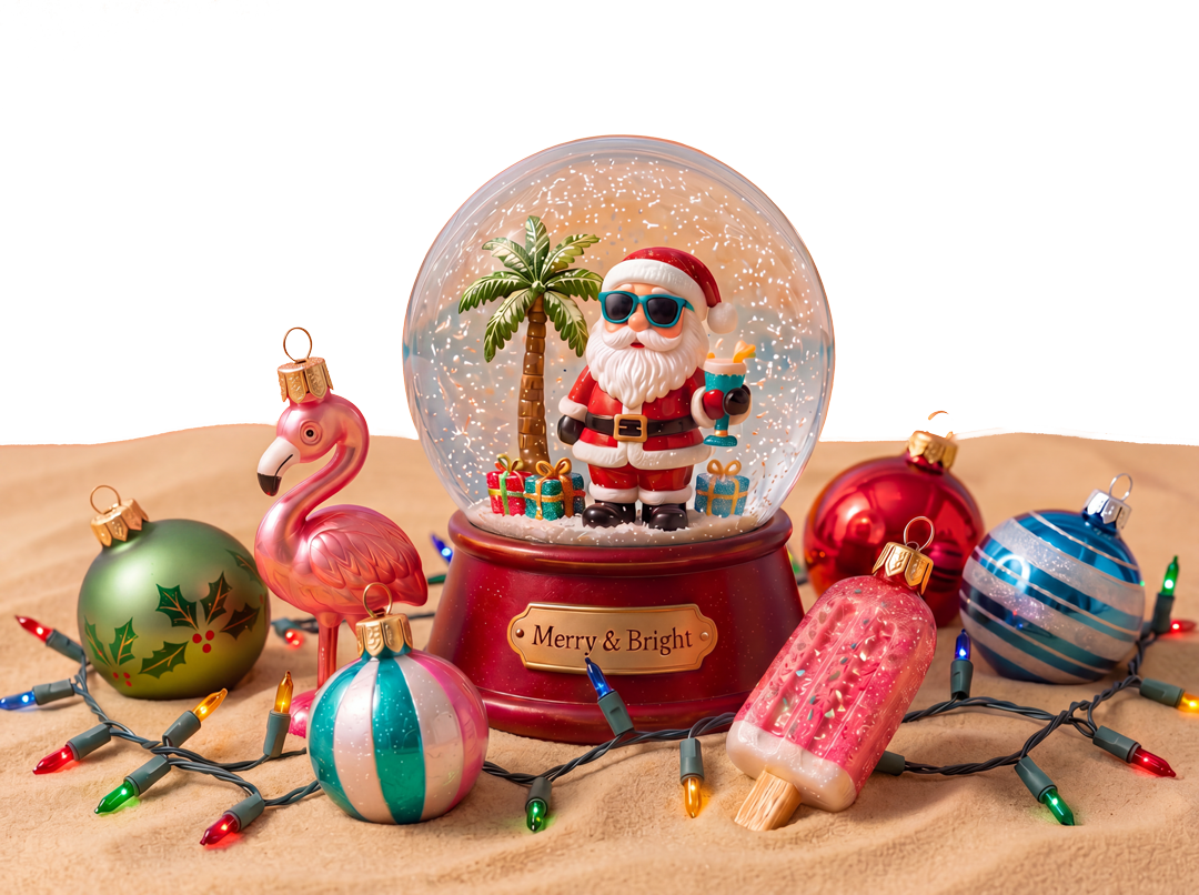 beach snowglobe