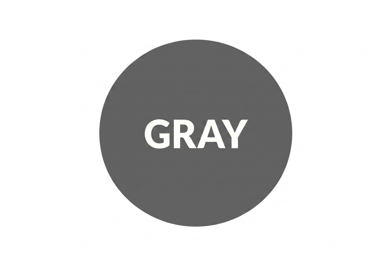 Gray circle with text GRAY centered