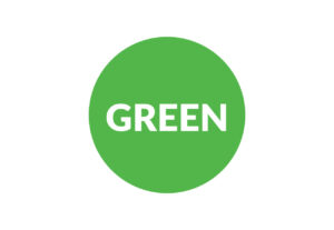 Green circle with the word GREEN in white