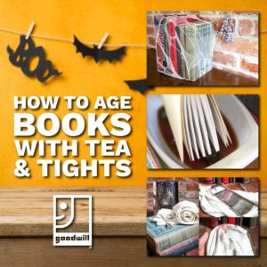 Goodwill DIY project: How to age books with tea & lights 
